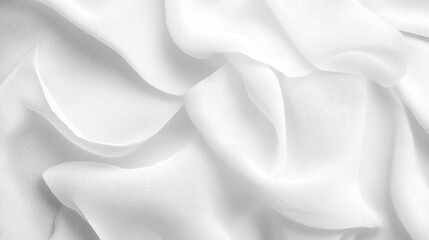 Obraz premium Close-up view of soft white paper texture background with delicate fibers and subtle shadows, simple and clean top view with plenty of empty space for design elements