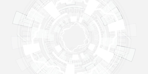 Obraz premium Grey white Abstract technology background,Hi tech digital connect, communication, high technology concept, science, technology background