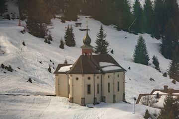 church in the snow