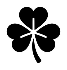 Fototapeta premium Shamrock icon logo, black color, white background, vector 