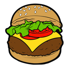 icon, vector illustration burger