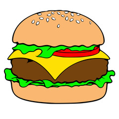 Burger Illustration, vector SVG