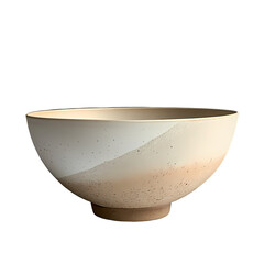 Large Cream and Beige Speckled Bowl isolated on transparent background