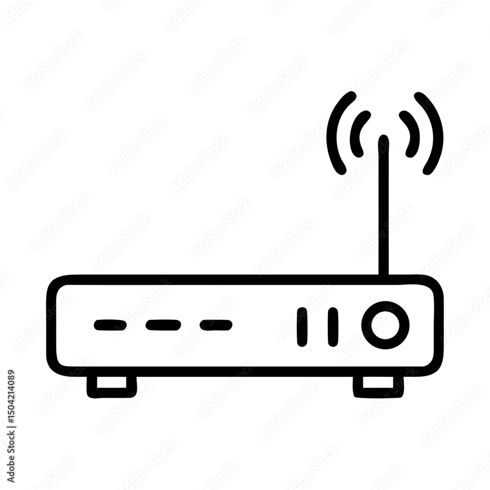 Poster wireless wifi router icon line art vector