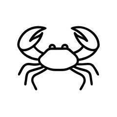 Crab Outline Icon for Seafood and Marine Animal Design