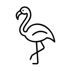 Flamingo Bird Icon Outline Vector Illustration