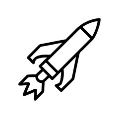 Rocket Icon Outline Vector for Space and Science Projects