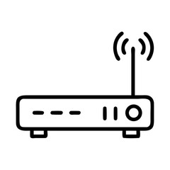 Wireless WIFI Router Icon Line Art Vector