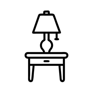 recommend clip art: Nightstand Lamp Icon Line Art Vector Illustration