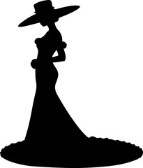 Elegant Woman with Hat Silhouette: Fashion, Style & Grace
