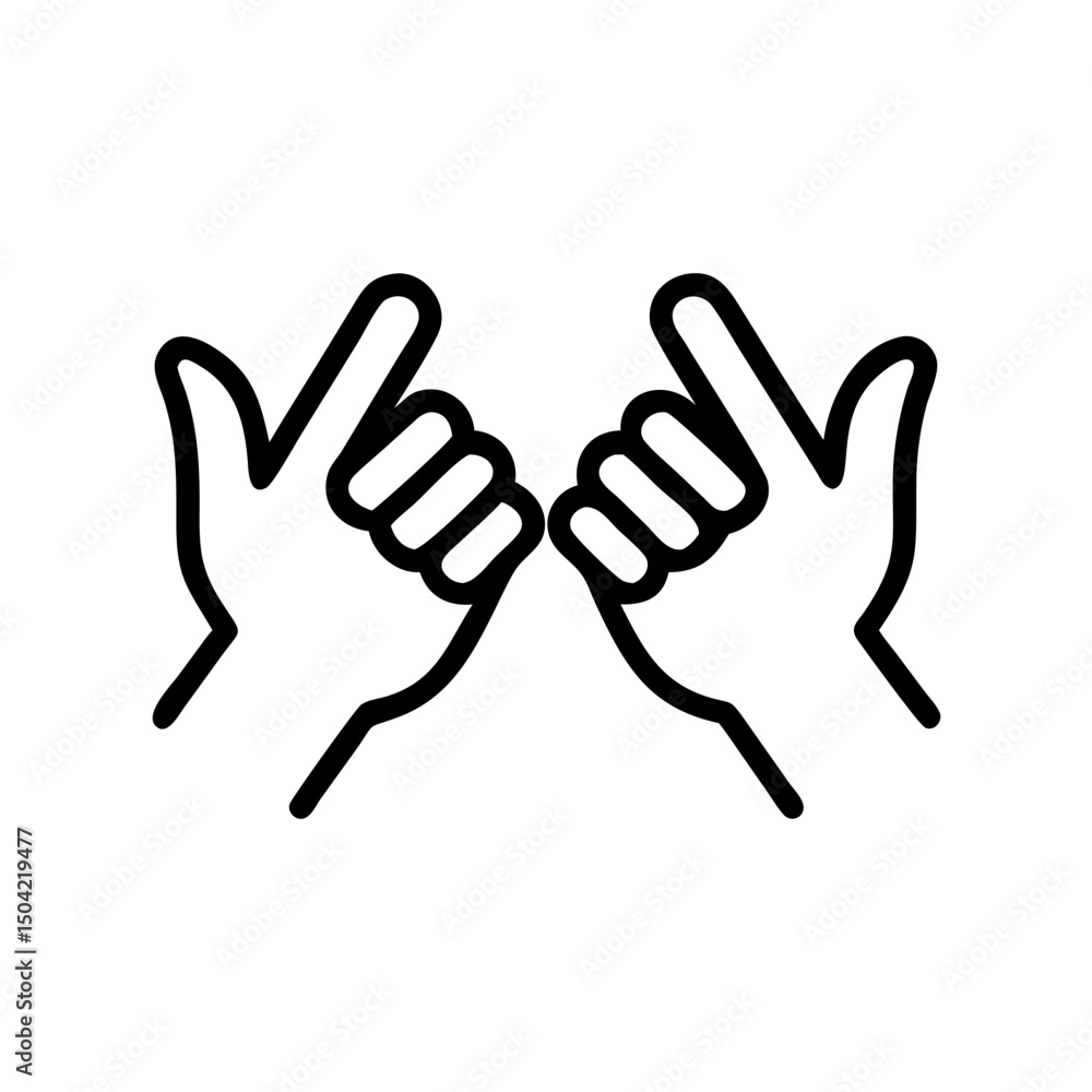 Poster hands pointing in opposite directions in simple line art style