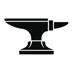 Minimalist Anvil Silhouette Vector Icon Design.