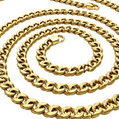 Obraz premium Gold chain isolated on transparent background