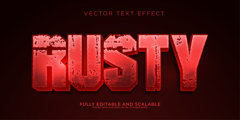 Rusty red Vector Fully Editable Smart Object Text Effect