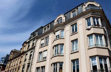 Fototapeta premium Altbaufassaden im Zentrum von Mulhouse im Elsass