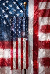 Patriotic American Flag Abstract Art: A Powerful Visual Representation of National Pride and Remembrance