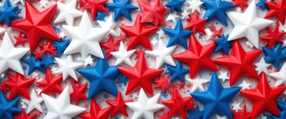 Patriotic Stars Background Red White Blue Festive Celebration American Stars