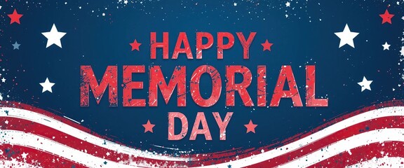 Happy Memorial Day Celebration Patriotic American Flag Design Graphics