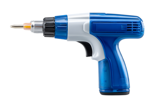 electric drill, screwdriver, hand tool for DIY works. png cut-out isolated on transparent background. 