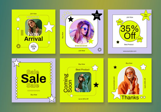 Social Media Post Design with Bold Typography and Colorful Elements