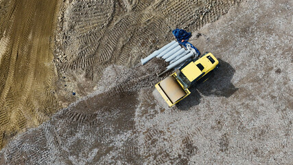 heavy construction machinery on a construction site