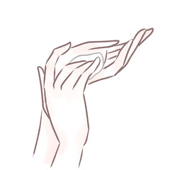 ハンドクリームを塗る手のイラスト