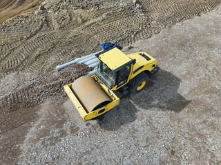 heavy construction machinery on a construction site