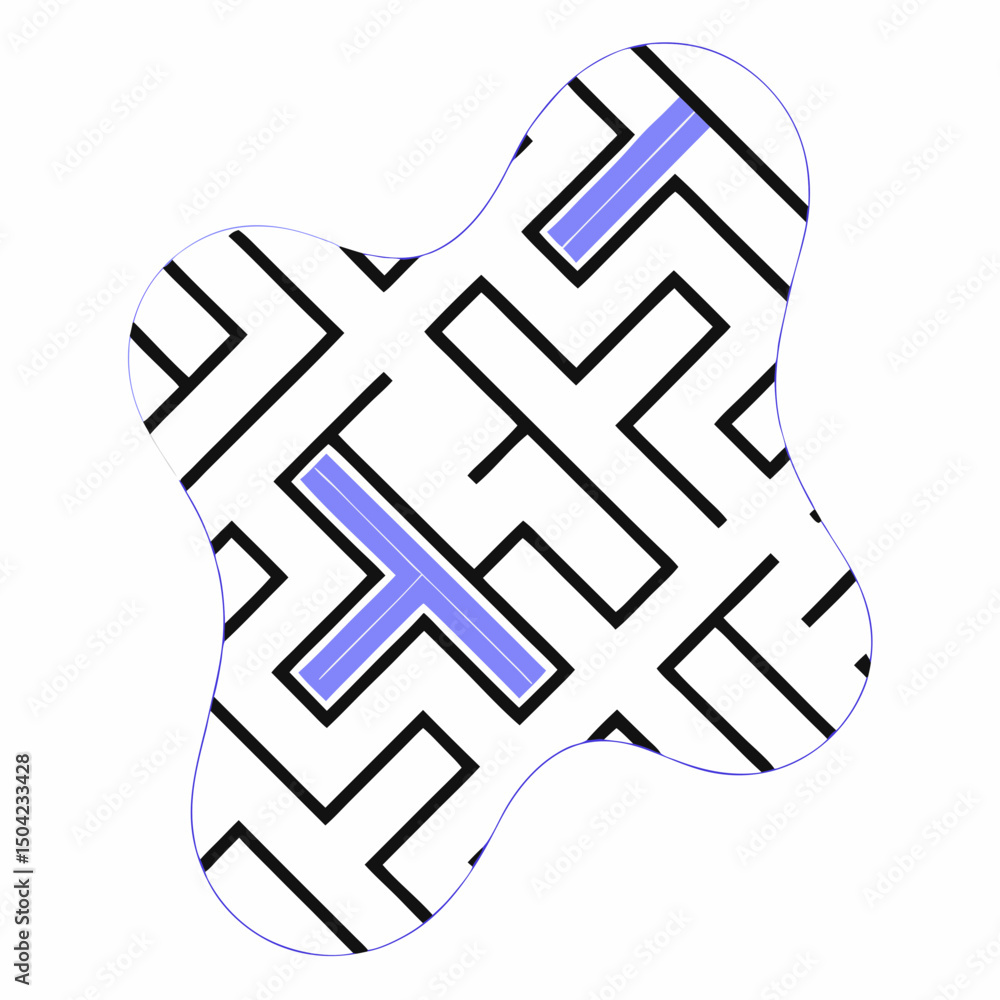 Poster vector modern abstract design featuring seamless pattern with geometric shapes and lines black and w