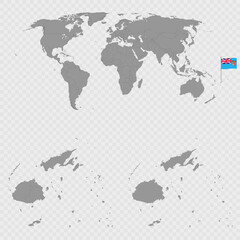 Fototapeta premium Fiji Map Set with World Location.
