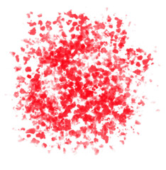Doodle like red paint splashes isolated on transparen background