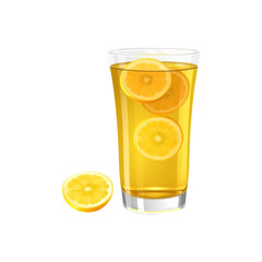 Hot Lemon Tea with Citrus Slices Clipart