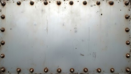 Close-Up of a Metallic Surface with Rivets and Industrial Texture