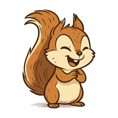 Squirrel Cartoon Mascot Cute Squirrel Smiling Illustrations