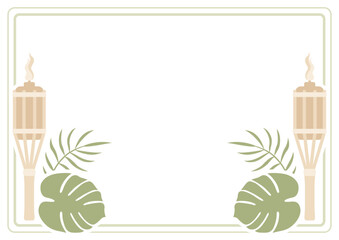 Tiki torch tropical frame with copy space
