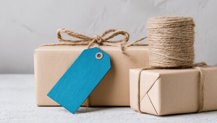Gift-Wrapped Packages with Twine and Tag
