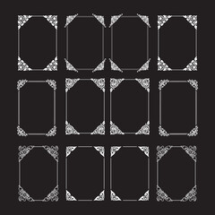 Elegant Vintage Ornamental Frame Vector Set with Decorative Patterns