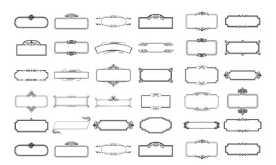 Elegant Vintage Ornamental Frame Vector Set with Decorative Patterns