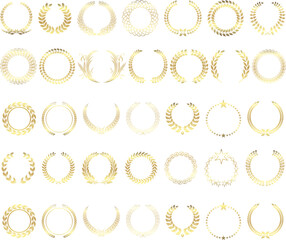Collection of Elegant Golden Laurel Wreath Designs for Awards and Achievements