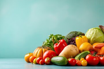 Colorful array of fresh vegetables