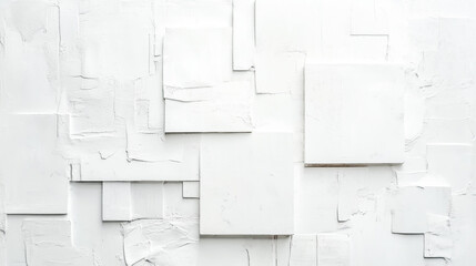 Textured abstract white background with layered geometric patterns and glossy square designs for web graphics and tech banners