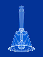 3D wire-frame model of a handbell