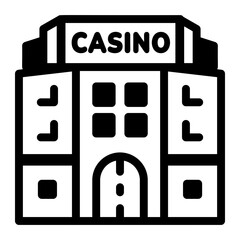 A linear icon of large city casino building

