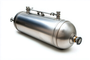 Isolated car battery charger, a black and metal electric tool object on white