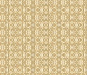Gold Beige Japanese Geometric Floral Seamless Pattern – Minimalist Style