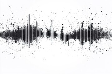 Black grunge drips and vertical lines form an abstract pattern against white for an interesting visual