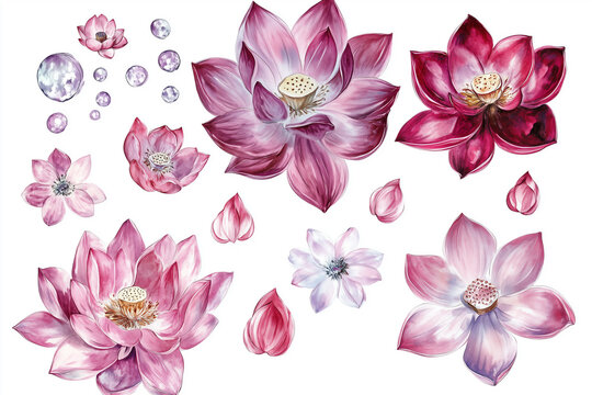 Pink floral seamless pattern with spring blossom and leaf vector design