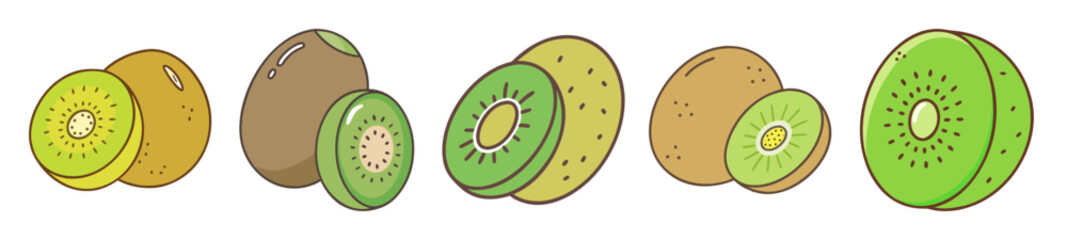 kiwi fruit icon, kiwi fruit line art - simple line art of kiwi fruit, perfect for kiwi fruit logos and icons