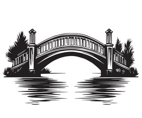 Obraz premium architecture bridge, large with columns reliable object for travel, romantic location