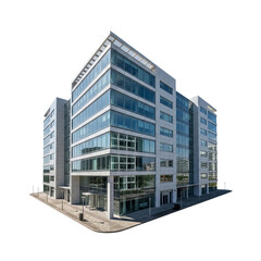 Modern office building isolated on transparent background