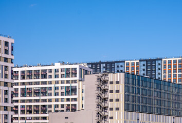 New residential buildings outside the city . Urban architecture.